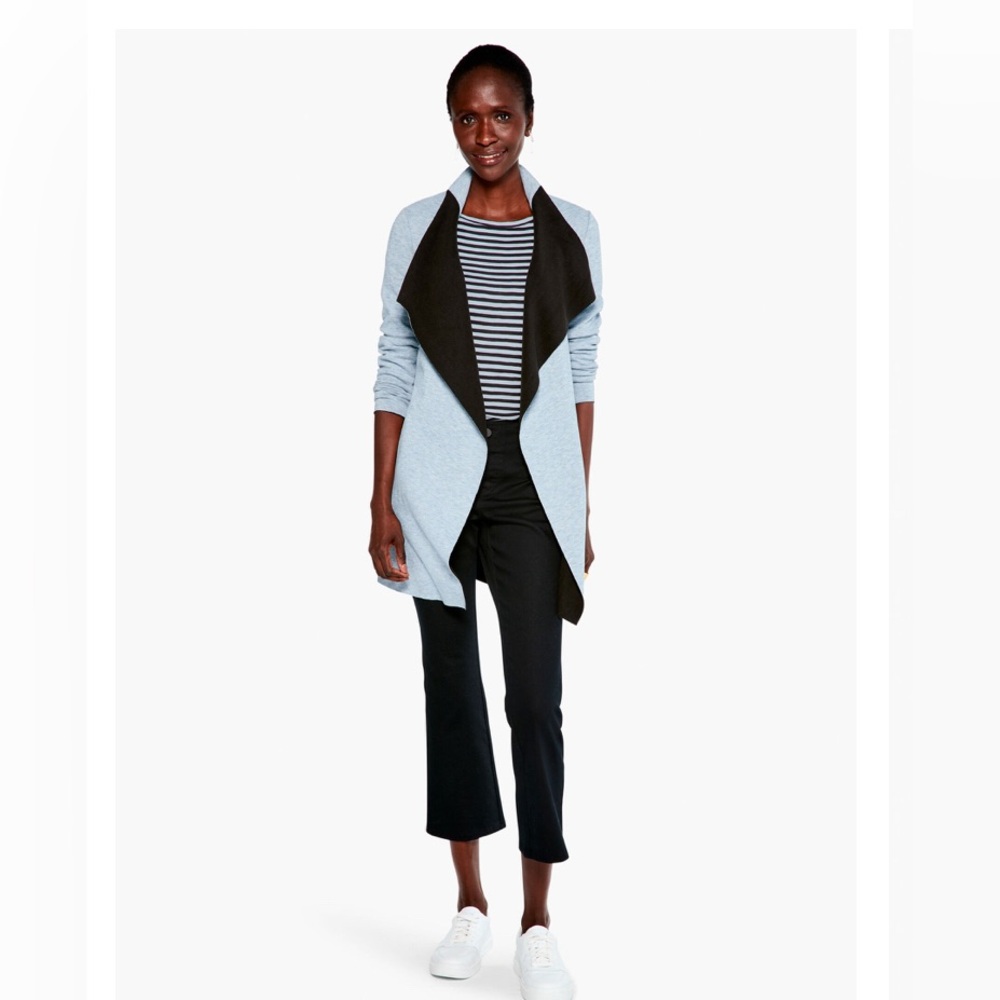 Nic & Zoe Lounge Around Jacket, Blue and Black, long sleeve, size L - Picture 3 of 11
